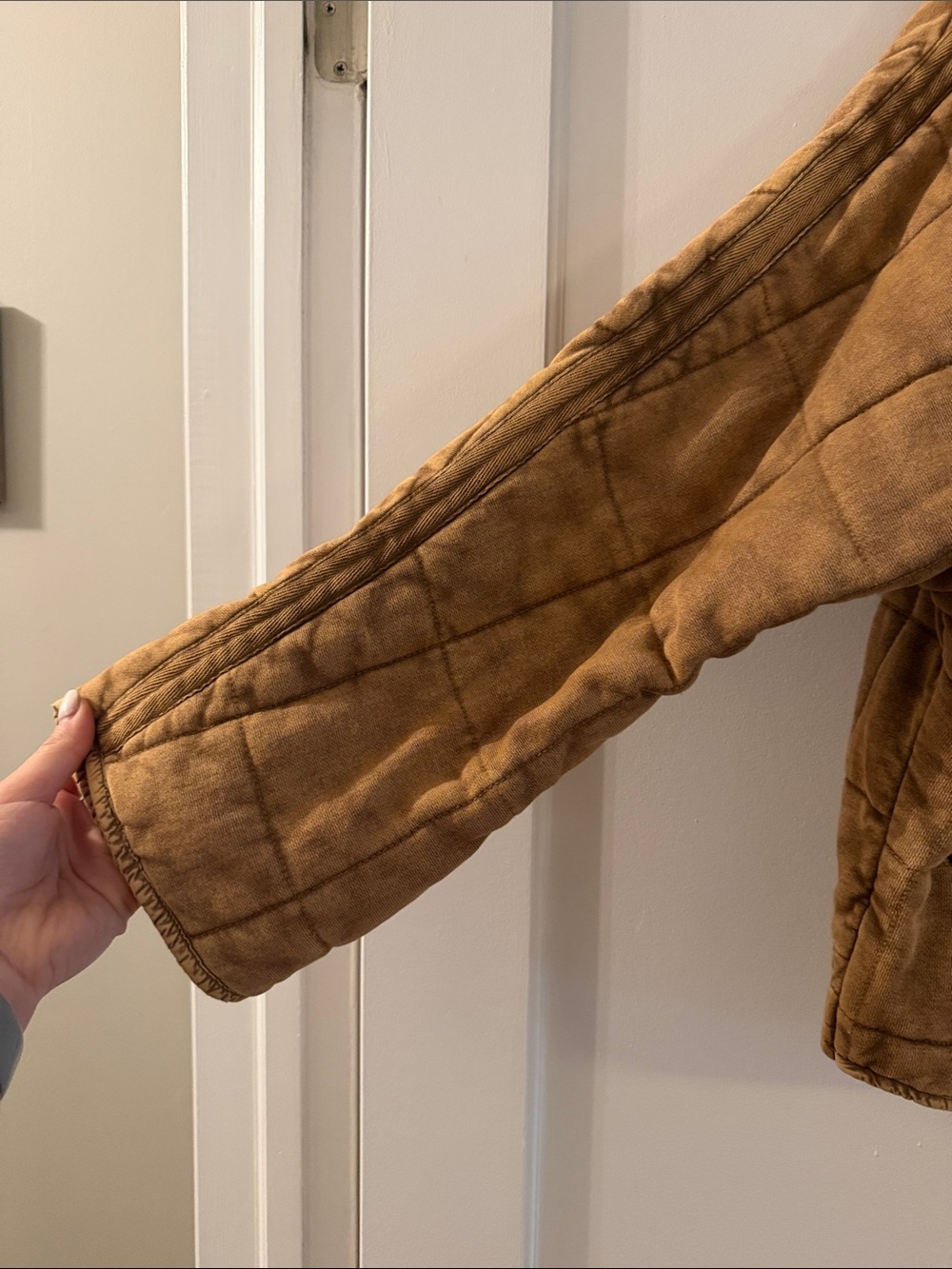 Free People Quilted Tan Brown Jacket - Picture 3 of 6